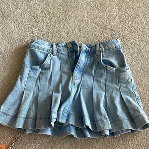 Denim flare skirt
